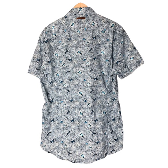 A Fish Named Fred Shirt Short Sleeve Button Up Butterfly Floral Cotton Men's XXL - Picture 8 of 13